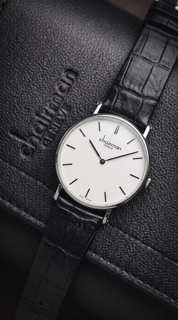 Chairman Geneve - Black Crocodile Leather