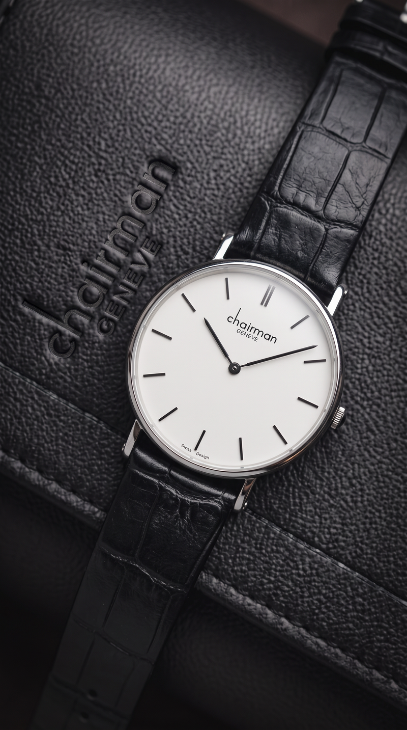 Chairman Geneve - Black Crocodile Leather